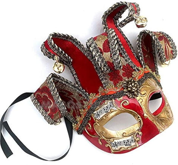 Mardi Gras Masquerade Jolly Jester Mask Cosplay Dance Birthday Carnival Dress up Party Wear or Deco