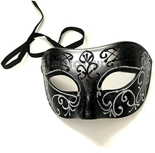 Black Silver Masquerade Ball Mask Pair Cosplay Prom Dance Birthday Party Wear or Deco