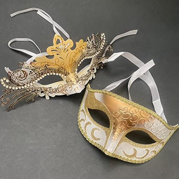Masquerade Ball Mask Pair Dance Prom Burlesque Graduation Steampunk Birthday Anniversary Christmas New Year Party Wear