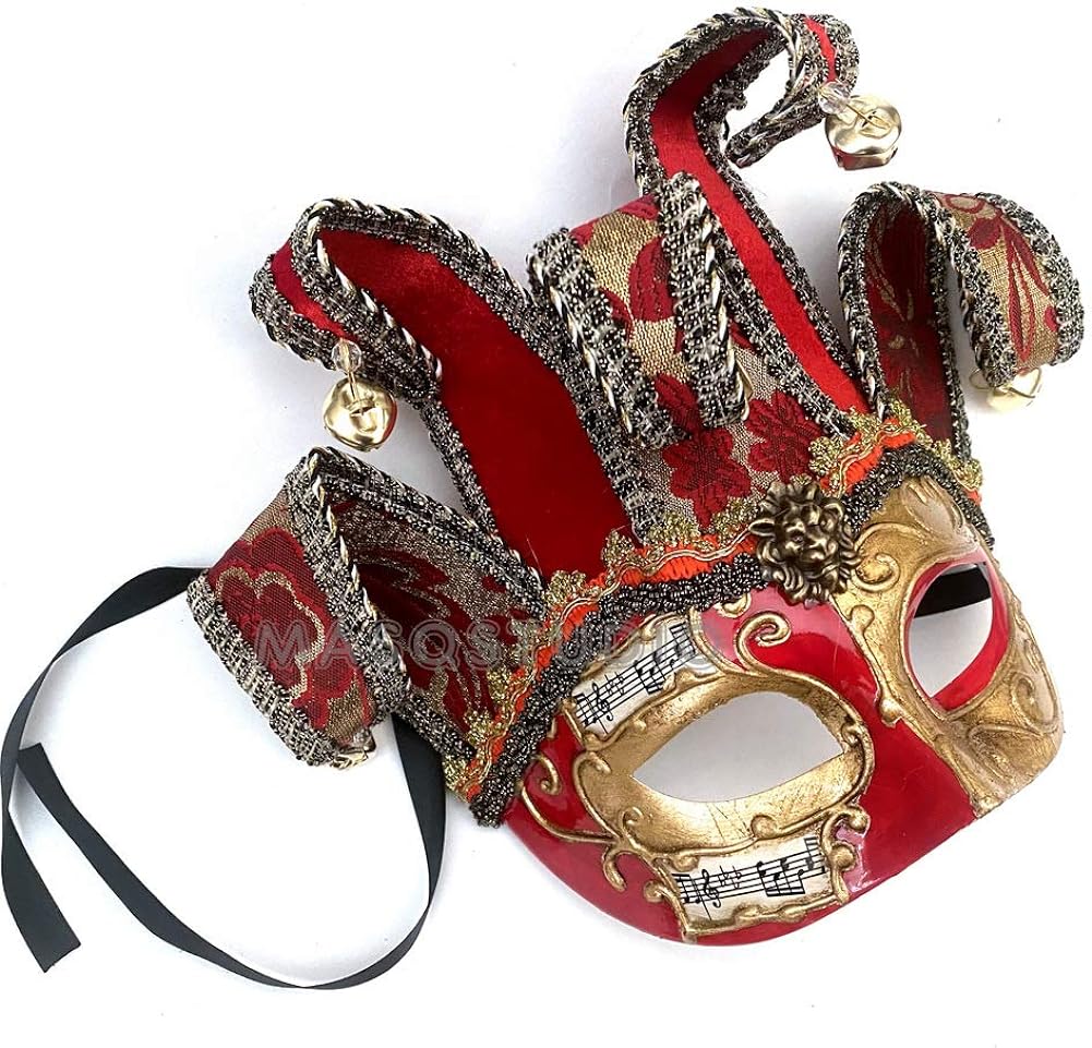 Mardi Gras Masquerade Jolly Jester Mask Cosplay Dance Birthday Carnival Dress up Party Wear or Deco Mardi Gras Masquerade Jolly Jester Mask Cosplay Dance Birthday Carnival Dress up Party Wear or Deco