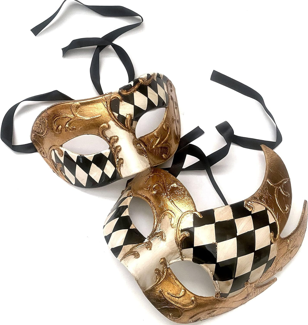 Masquerade Harlequin eye Mask Pair Cosplay Mardi Gras Carnival Wedding Dance Prom Anniversary Party