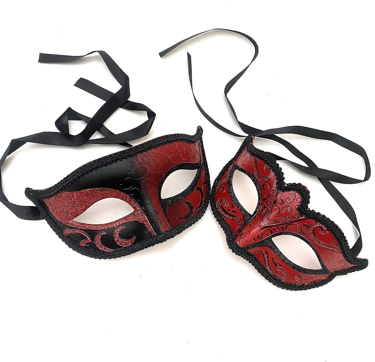 Couples Masquerade Ball Mask Cosplay Mardi Gras Prom Dance Birthday Dad Daughters Party Wear or Cake Topper