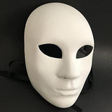 Blank White Full Face Mens Boys Masquerade Mask