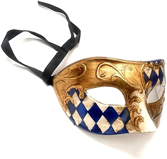Mens boys Masquerade Mask Venetian Handmade Handpaint Eye Mask Dress up Birthday Cosplay Party Wear