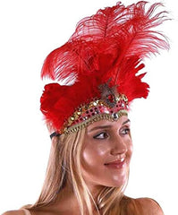 Show Girl Carnival Festival Masquerade Party Headpiece Ostrich Feather Headband Headdress