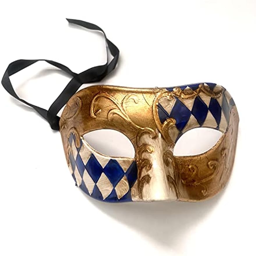Mens boys Masquerade Mask Venetian Handmade Handpaint Eye Mask Dress up Birthday Cosplay Party Wear
