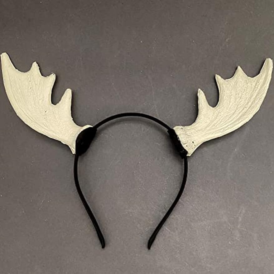 Reindeer antler headband shown from the side