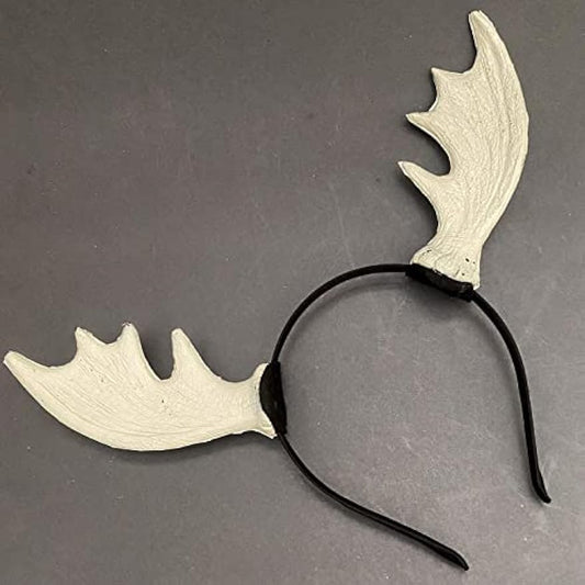 Off-white reindeer antler headband on a black band