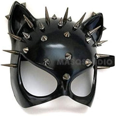 Black Cat Woman Masquerade Mask Spiky Gas Jaw Mask Halloween Party