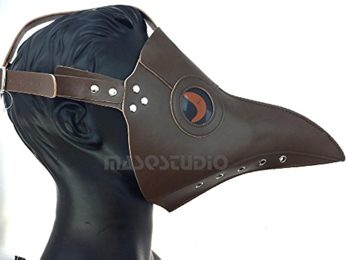 The Plague Doctor Bird Mask Halloween Cosplay Masquerade Haunted House Party Art Wall Deco (Brown)