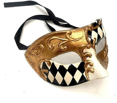 Mens Masquerade Mask Venetian Handmade Handpaint Eye Mask Dress up Birthday Cosplay Party Wear