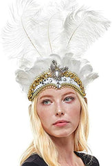 Show Girl Carnival Festival Masquerade Party Headpiece Ostrich Feather Headband Headdress