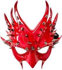 Red Black Demon Dress up Cosplay Party Masquerade Devil Mask Spiky Treeman Halloween mask