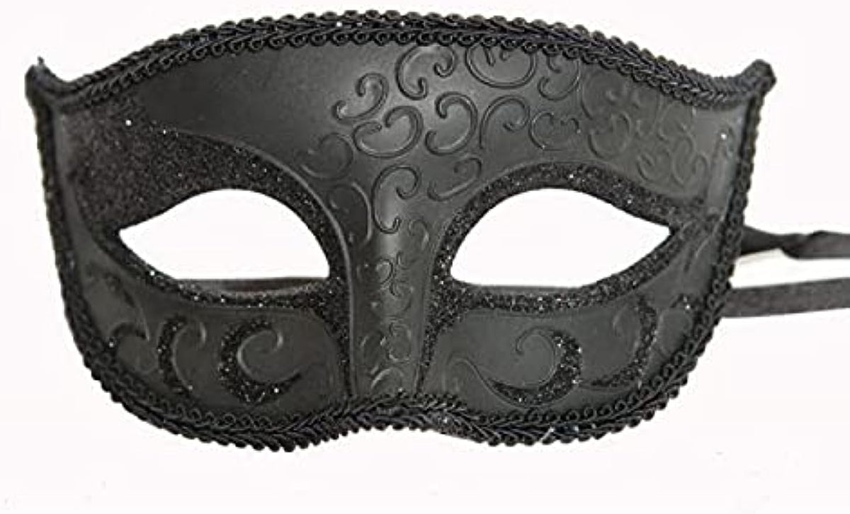 MasqStudio Mens Black Masquerade Eye Mask Halloween Costume Party