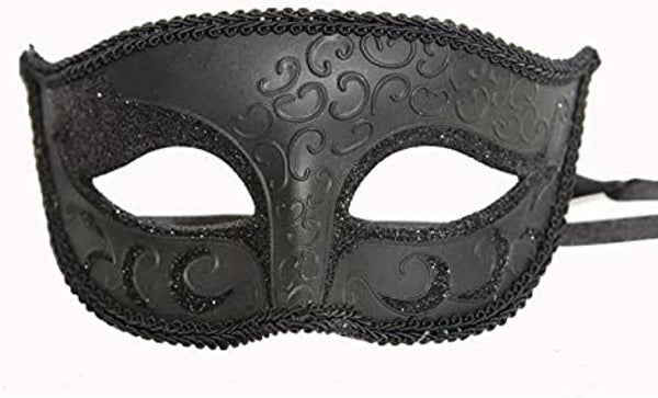 MasqStudio Mens Black Masquerade Eye Mask Halloween Costume Party