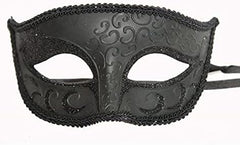 MasqStudio Mens Black Masquerade Eye Mask Halloween Costume Party