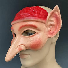 Mens Masquerade The Elf Mask Handpaint Half Eye Open mouth Mask Dress up Birthday Cosplay Christmas New Year Party Wear