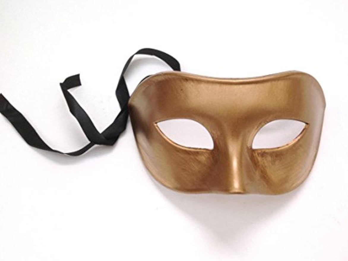 Gold Mens Masquerade Ball Mask for Buresque Dance Prom Wedding Birthday Party