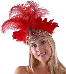 Show Girl Carnival Festival Masquerade Party Headpiece Ostrich Feather Headband Headdress