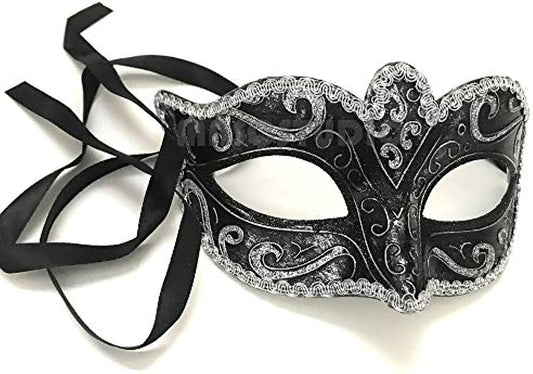 Girls Black Gold Silver Masquerade Ball Mask Cosplay Mardi Gras Prom Dance Birthday Bachelor Party