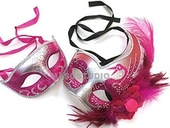 Couple Masquerade Feather Mask Pair Feather Dress up Birthday Party Prom Wedding Dance Anniversary Wear