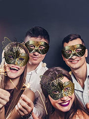 Couples Masquerade Masks Butterfly Venetian Face Cover for Mardi Gras Halloween Masquerade Party Costume