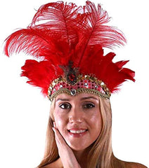 Show Girl Carnival Festival Masquerade Party Headpiece Ostrich Feather Headband Headdress