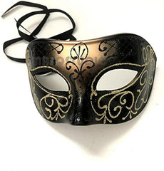 Black Gold Masquerade Ball Mask Pair Cosplay Prom Dance Birthday Party Wear or Deco