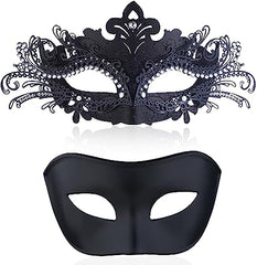 Couple Masquerade Mask for Women Venetian Halloween Half Mask Mardi Gras Mask for Men and Women