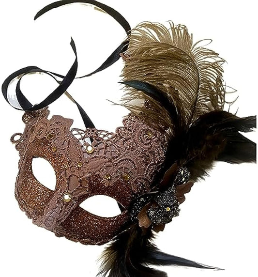Brocade Lace Masquerade Ball Mask Burlesque for Mardi Gras Birthday Prom Wedding Party