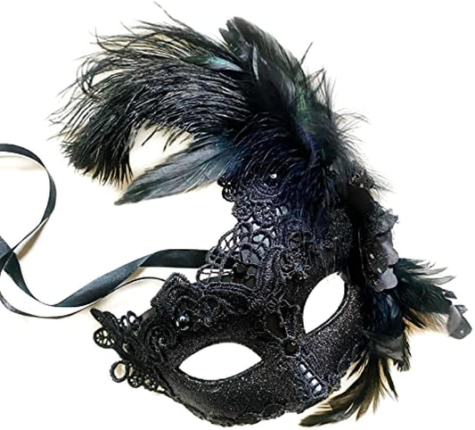 Brocade Lace Masquerade Ball Mask for Burlesque Mardi Gras Birthday Prom Wedding Party