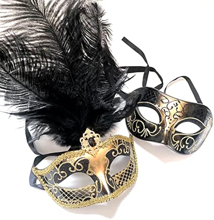 Feather Mask Pair Dress up Birthday Party Prom Wedding Dance Anniversary Wear