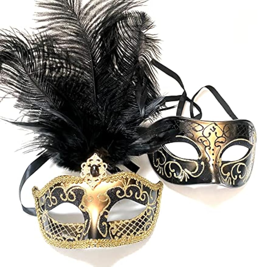 Feather Mask Pair Dress up Birthday Party Prom Wedding Dance Anniversary Wear