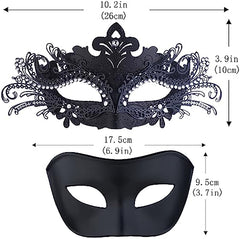 Couple Masquerade Mask for Women Venetian Halloween Half Mask Mardi Gras Mask for Men and Women