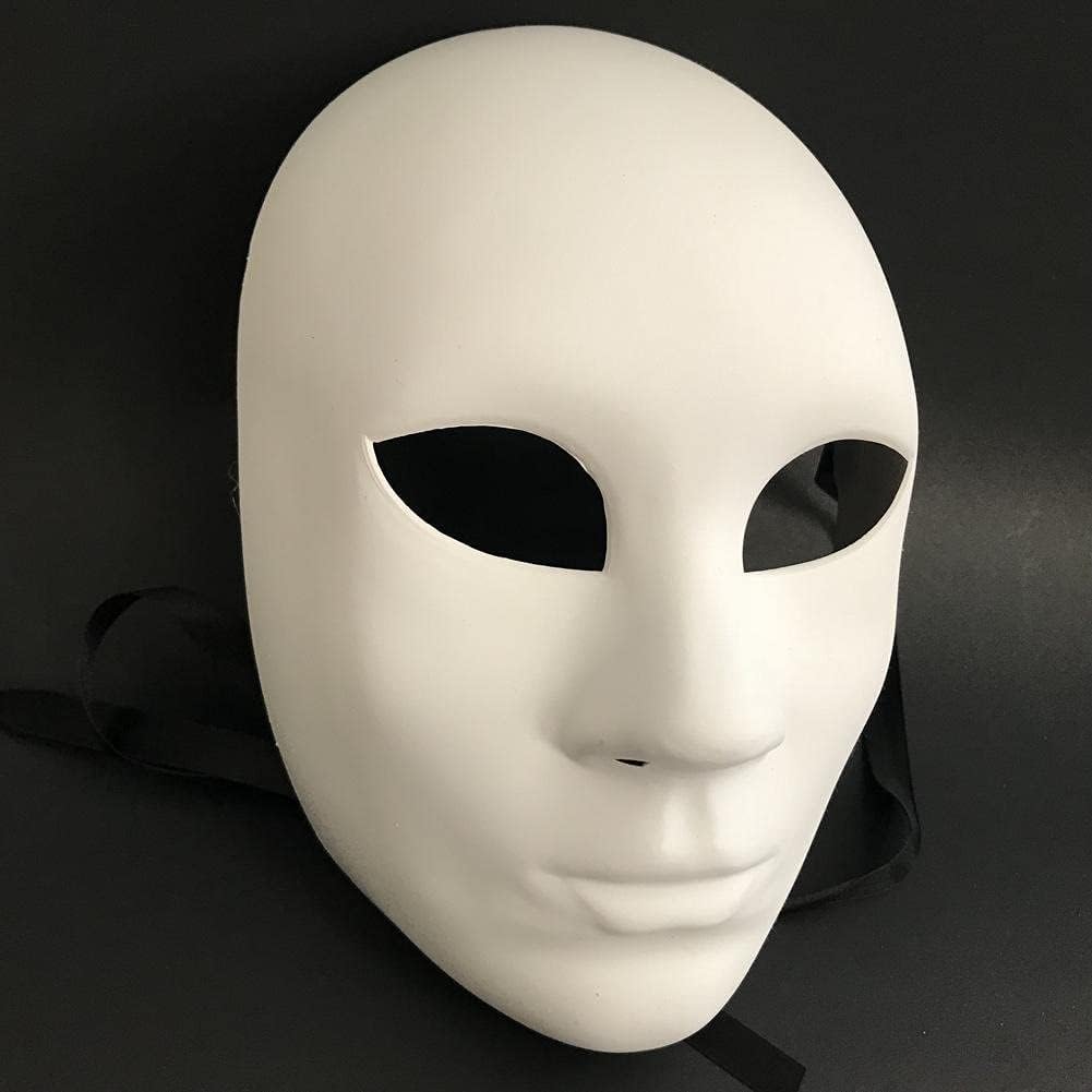 Blank White Unpainted MASQUERADE Full Face MASK Base Durable Quality Resin Halloween DIY Mask