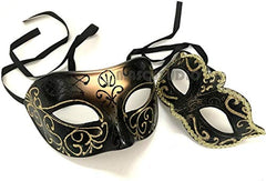 Couples Masquerade Ball Mask Cosplay Mardi Gras Prom Dance Birthday Dad Daughters Party Wear or Cake Topper