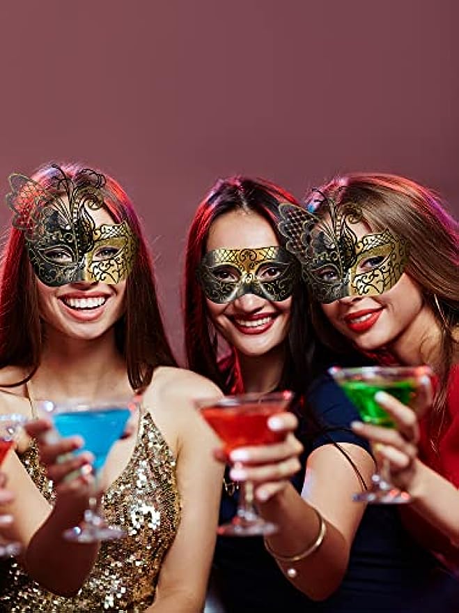 Couples Masquerade Masks Butterfly Venetian Face Cover for Mardi Gras Halloween Masquerade Party Costume
