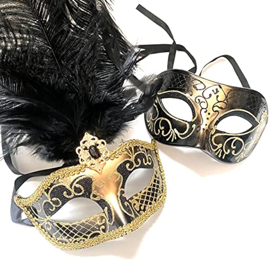 Feather Mask Pair Dress up Birthday Party Prom Wedding Dance Anniversary Wear