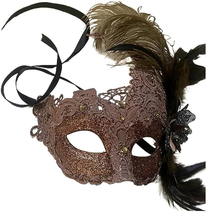 Brocade Lace Masquerade Ball Mask Burlesque for Mardi Gras Birthday Prom Wedding Party