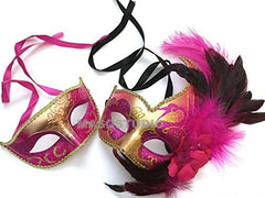 Couple Masquerade Feather Mask Pair Feather Dress up Birthday Party Prom Wedding Dance Anniversary Wear