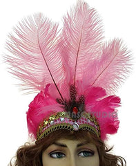 MASQSTUDIO Show Girl Carnival Festival Masquerade Party Headpiece Ostrich Feather Headband Headdress