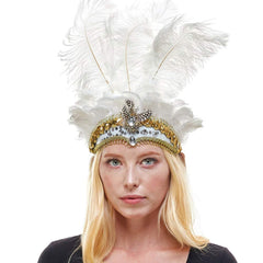 Show Girl Carnival Festival Masquerade Party Headpiece Ostrich Feather Headband Headdress