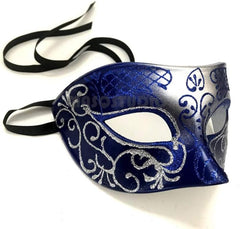 Silver Blue Masquerade Ball Mask Pair Cosplay Prom Dance Birthday Party Wear or Deco