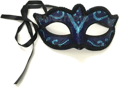 Dark Blue Masquerade Ball Mask Pair Cosplay Prom Dance Birthday Party Wear or Deco