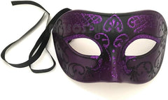 Couple Purple Masquerade Mask Pair Birthday Costume Carnival Mardi Gras Party