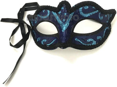 Dark Blue Masquerade Ball Mask Pair Cosplay Prom Dance Birthday Party Wear or Deco