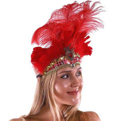 Show Girl Carnival Festival Masquerade Party Headpiece Ostrich Feather Headband Headdress