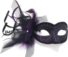 Couple Purple Masquerade Mask Pair Birthday Costume Carnival Mardi Gras Party