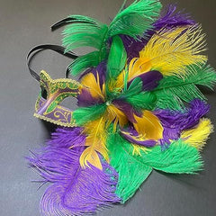 Masquerade Feather Mask Show Girl Mardi Gras Carnival Costume Cosplay dress up Party Wear