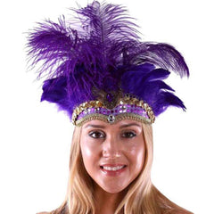 Show Girl Carnival Festival Masquerade Party Headpiece Ostrich Feather Headband Headdress